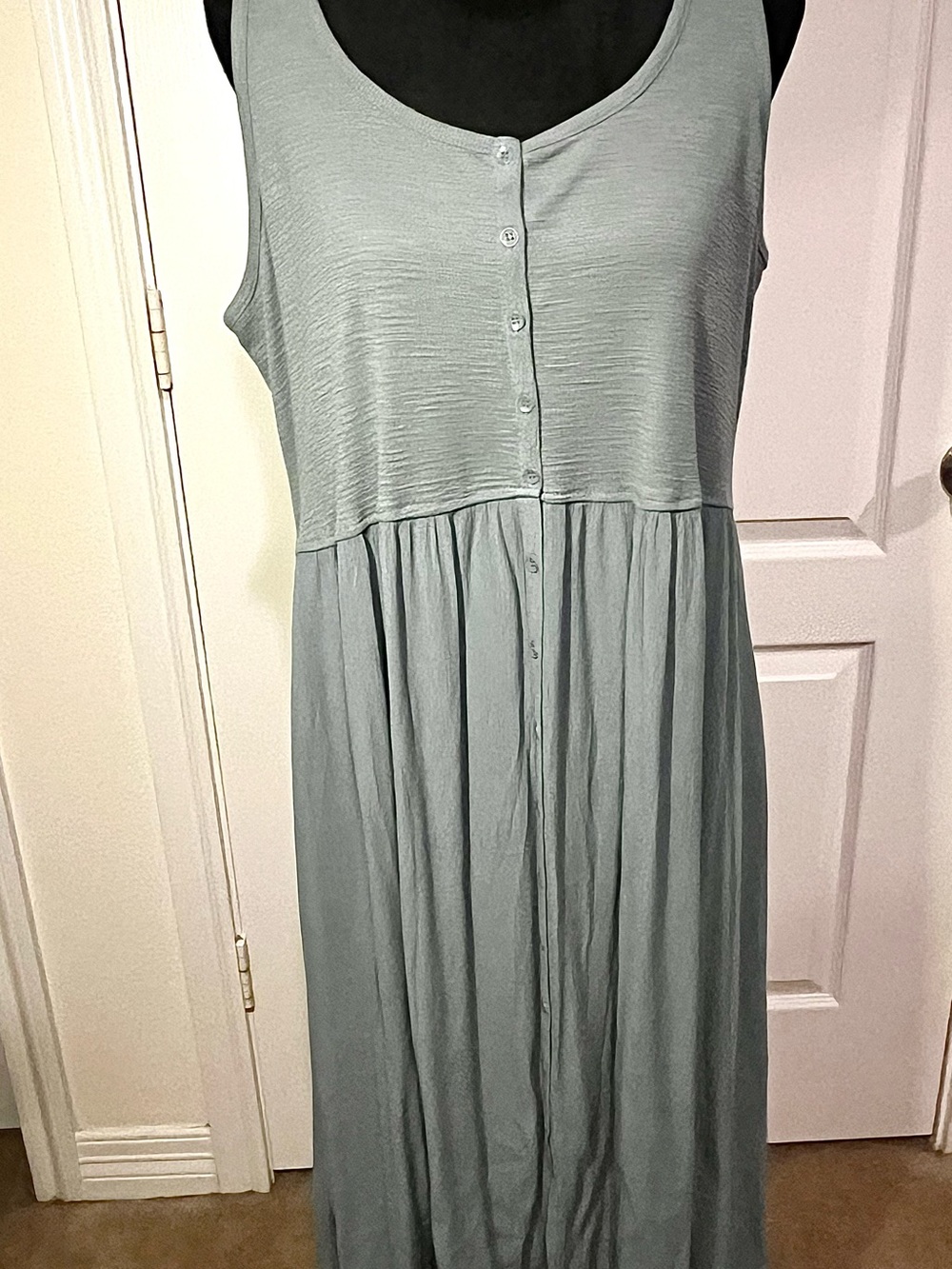Women’s Button Front Maxi Dress Cottage-core Country